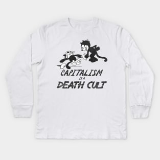 Felix the Cat ● Capitalism is a Death Cult Kids Long Sleeve T-Shirt